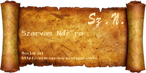 Szarvas Nóra névjegykártya