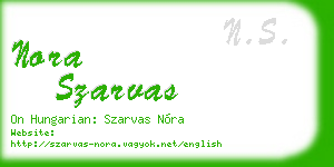 nora szarvas business card