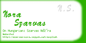 nora szarvas business card